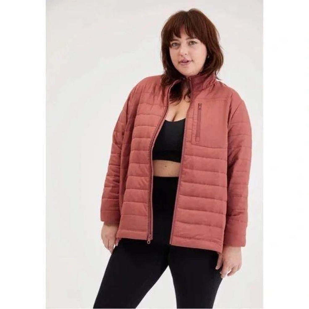 Girlfriend Collective Jam Packable Lightweight Zip Up Puffer Jacket Small
